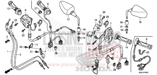 SWITCH/CABLE/MIRROR (VFR1200XD/XDA/XDL/XDS) VFR1200XDLF de 2015